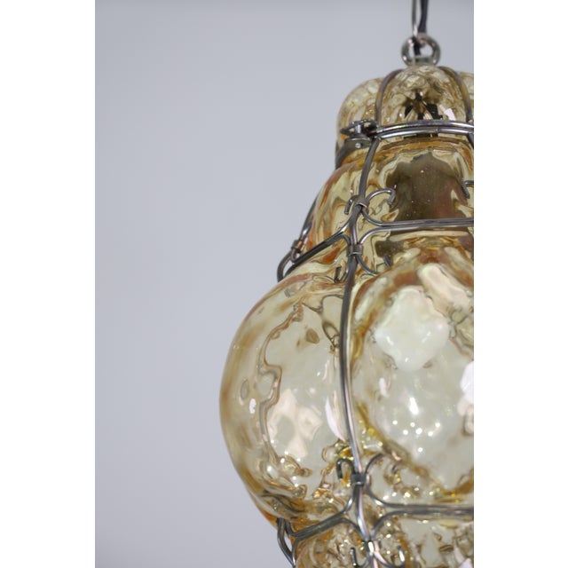 1970s Orange Colour Venetian Lantern Attributed to Seguso Murano Glass For Sale - Image 13 of 15