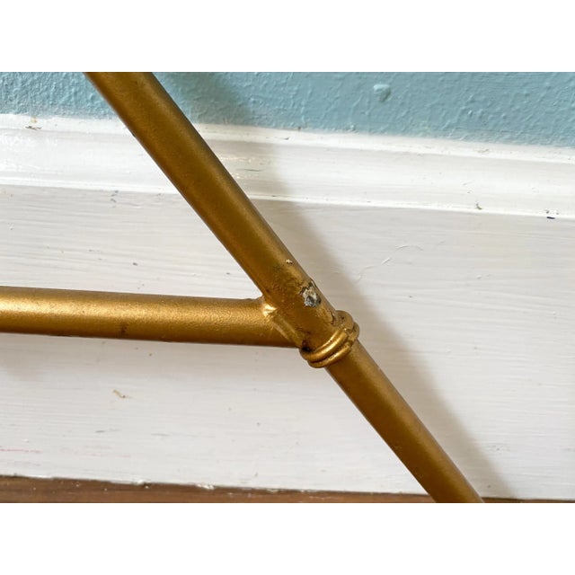 Mid Century Hollywood Regency Gold Gilt Faux Bamboo Bar/ Side Table For Sale - Image 9 of 13