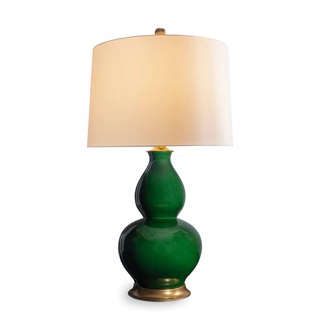 Rockford is our designer classic double gourd shaped lamp. Featuring a rich emerald green glaze porcelain, the lamp is...