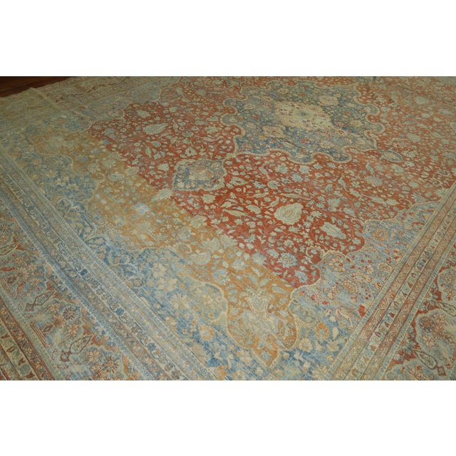19th Century Antique Zabihi Collection Mohtasham Kashan Rug - 12' x 17'5" For Sale - Image 11 of 12