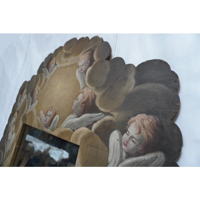19th C Hand Painted Mirror With Angels by Mla For Sale - Image 12 of 18