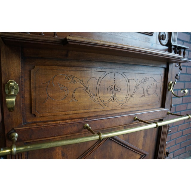 Brown Antique French Hall Tree For Sale - Image 8 of 11