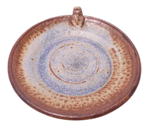 1970s Concentric Circle Stoneware Charger in Blue and Brown