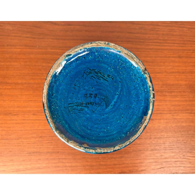 Mid-Century Modern Rimini Blu Pottery Vase by Aldo Londi for Bitossi, Italy, 1960s For Sale - Image 16 of 18