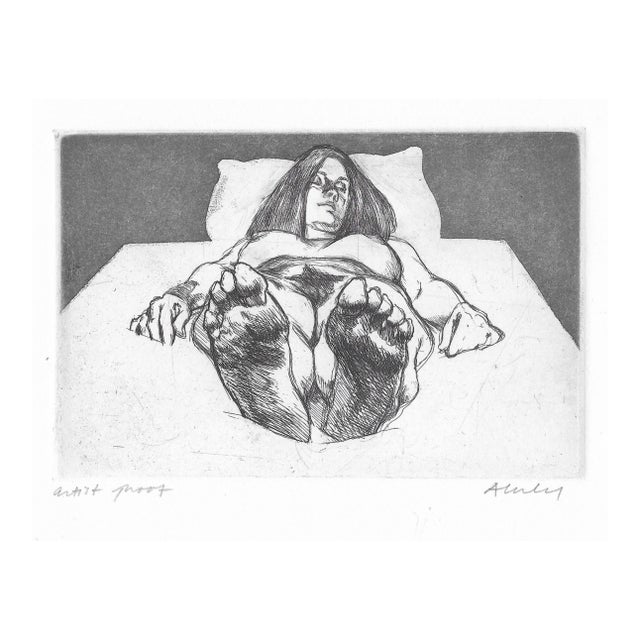 1971 Sigmund Abeles Feet First Nude Etching For Sale