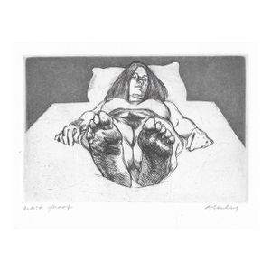 1971 Sigmund Abeles Feet First Nude Etching