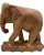 Brown Vintage Hand-Carved Brown Wood Elephant Figure Statue on Base Animal Decor For Sale - Image 8 of 12