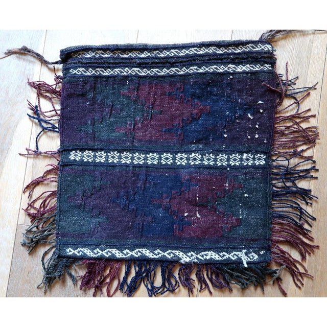 1940s Handmade Vintage Afghan Baluch Salt Bag For Sale - Image 10 of 11