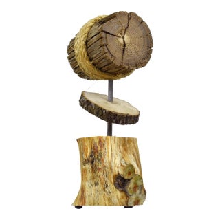 Handmade Natural Rustic Reclaimed Woods Totem Style Sculpture For Sale