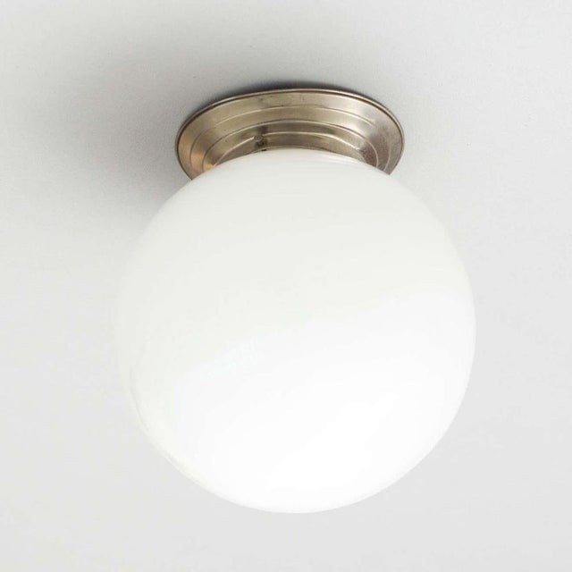 Mid-Century Modern French Opaline Ceiling Lamp, 1940s For Sale - Image 4 of 10
