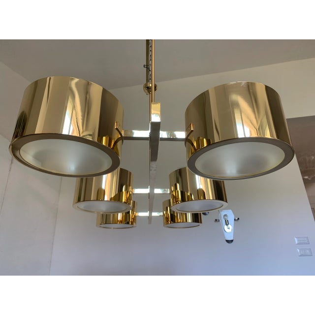 Metal Gold Stilnovo Lelli Style Sputnik Chandelier For Sale - Image 9 of 13