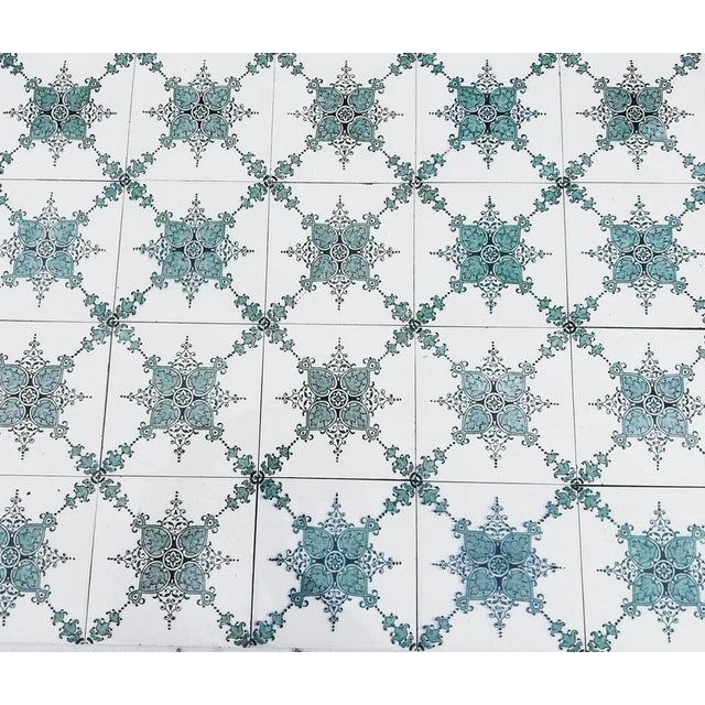 Ceramic Art Deco Dark Green Tiles from Societe Morialme, Belgium, 1920s For Sale - Image 7 of 12