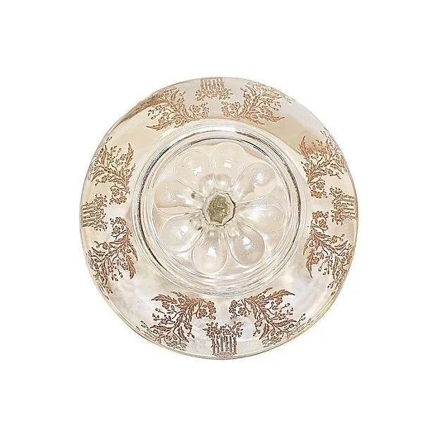 Etched Gilt Glass Swan Bowl For Sale - Image 5 of 5