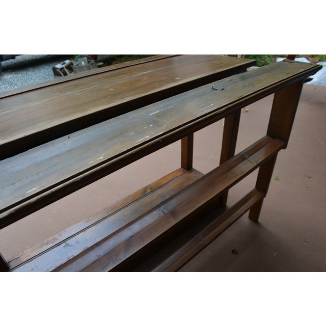 Antique English Pine Sideboard / Console Table W/ 2 Drawers & Removable Open Plate Rack For Sale - Image 18 of 18