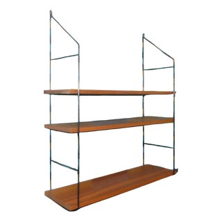 Mid-Century Modern String Shelf in Walnut, 1960s For Sale