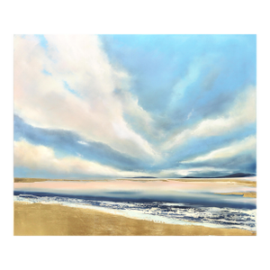 Careless Clouds - Soft Ocean Landscape Painting on Canvas Original Artwork by Charlotte Elizabeth