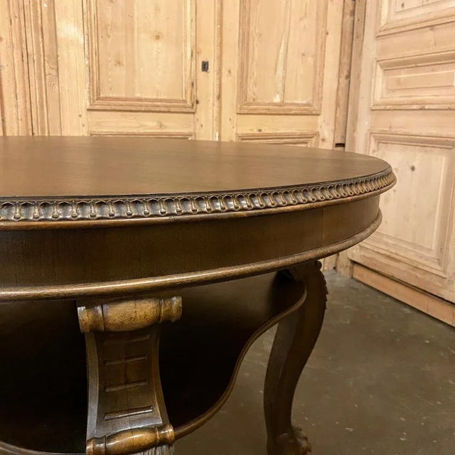 Chestnut Antique English Walnut Chippendale Round Center Table For Sale - Image 8 of 13