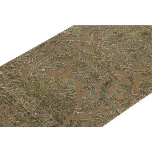 2010s Rug & Kilim’s European Style Runner in Beige With Green Floral Patterns For Sale In New York - Image 6 of 7