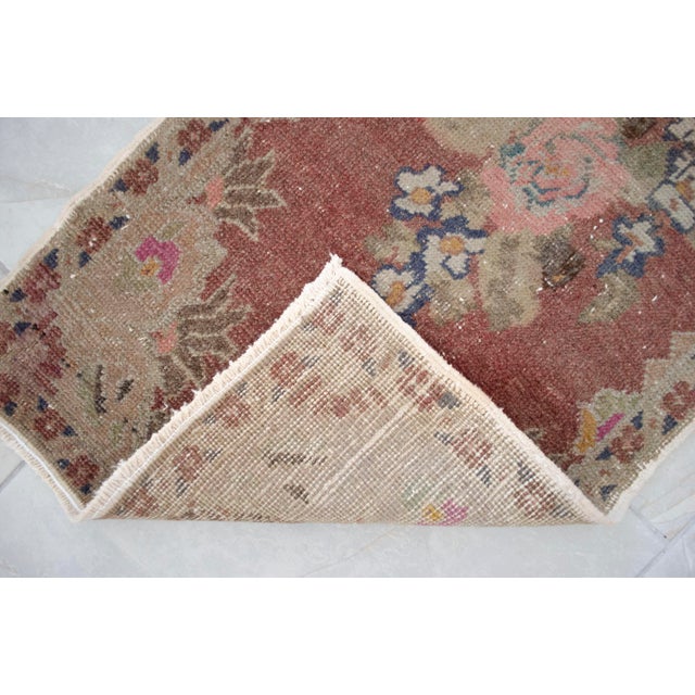 Terra Cotta Hand Knotted Small Rug Mid Century Modern Doormat - 1′6″ × 3′3″ For Sale - Image 8 of 13