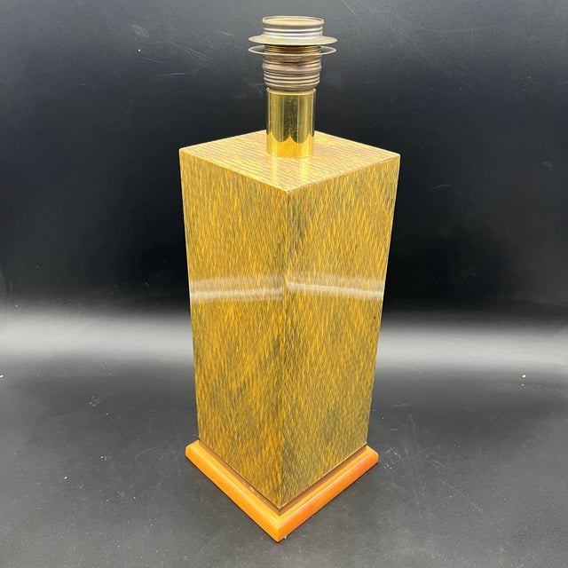 Table Lamp Base in Varnished Marquetry and Gilded Brass from DLG Jean Claude Mahey For Sale - Image 14 of 14