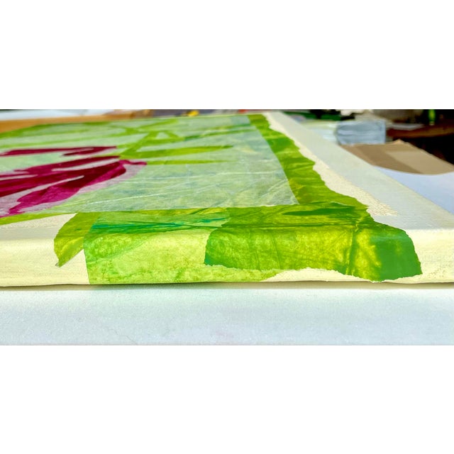 Chartreuse Maria Donata Papadia, Cestrum, Mixed Media Paper Collage For Sale - Image 8 of 11