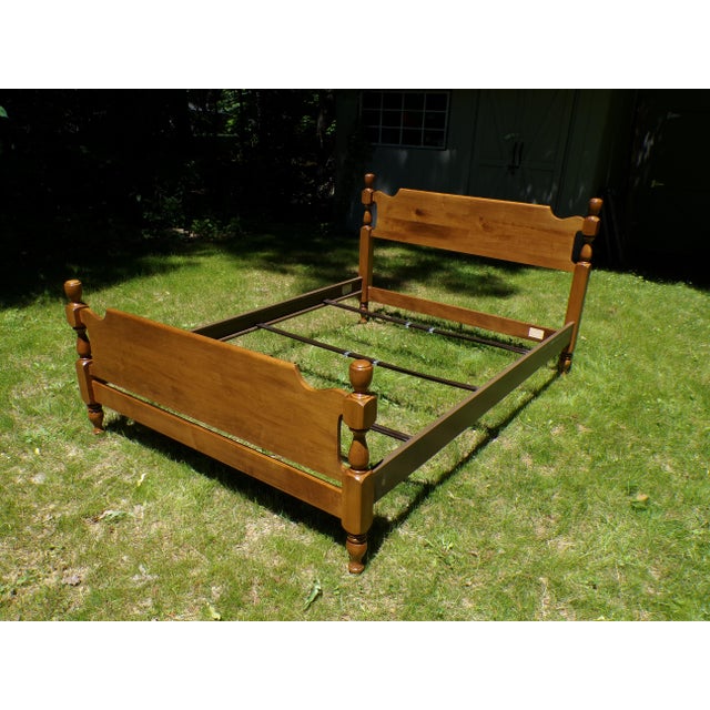 Brown Vintage Solid Maple Full Double Bed Sterlingworth Furniture For Sale - Image 8 of 16