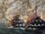 Victorian British Naval Marine Oil Painting HMS Bombay on Fire Off Montevideo 1864 After Beechey For Sale - Image 10 of 18