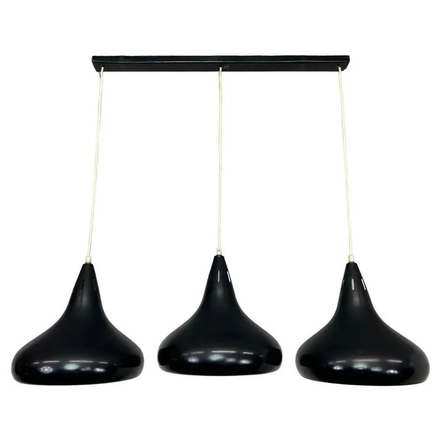 Black Mid-Century Modern Black Ceiling Lamp, 1950s For Sale - Image 8 of 8