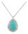 Persian Turquoise Diamond Pendant With Chain 17" 14k WG 9.9 TCW Certified For Sale
