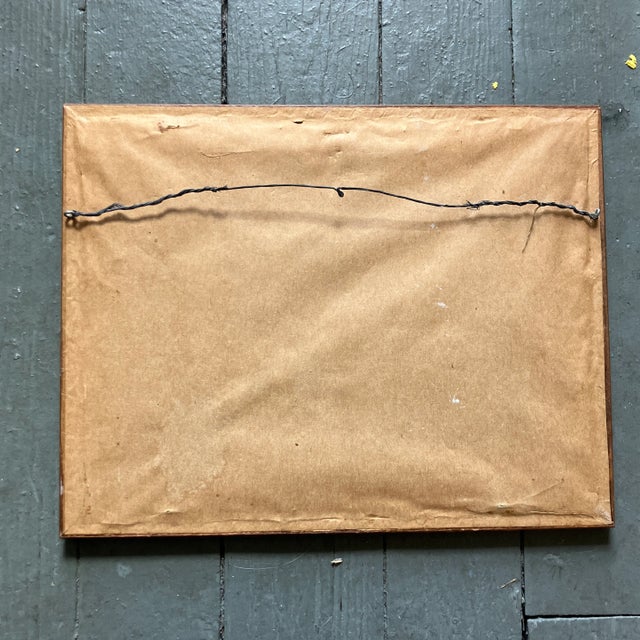 1950’s Original Country Americana Strawberries in Basket Watercolor Painting For Sale - Image 4 of 4