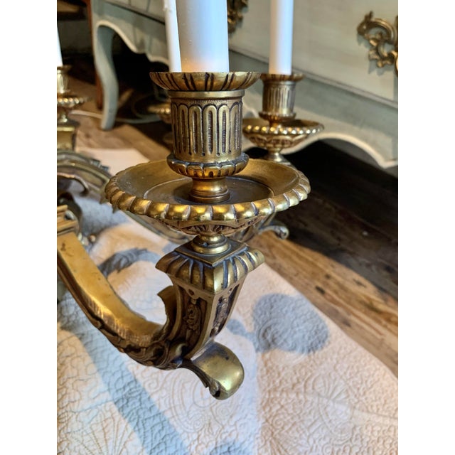 Spanish Baroque Style Bronze Chandelier For Sale - Image 11 of 17