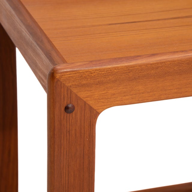 Wood Two Tier Danish Teak Tea Bar Cart Trolley Castors Scandinavian Design 1970s For Sale - Image 7 of 12