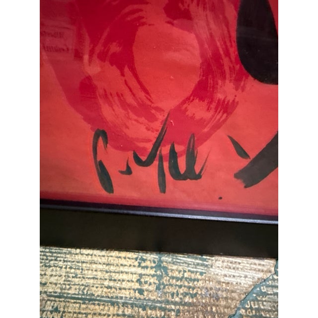 1970s Peter Keil Cubist Red Portrait Paintings a Pair For Sale In Atlanta - Image 6 of 8