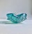 Vintage handmade translucent Turquoise Seguso Murano attributed Art Glass Bowl with Silver Inclusions. Soap. Cigarettes....