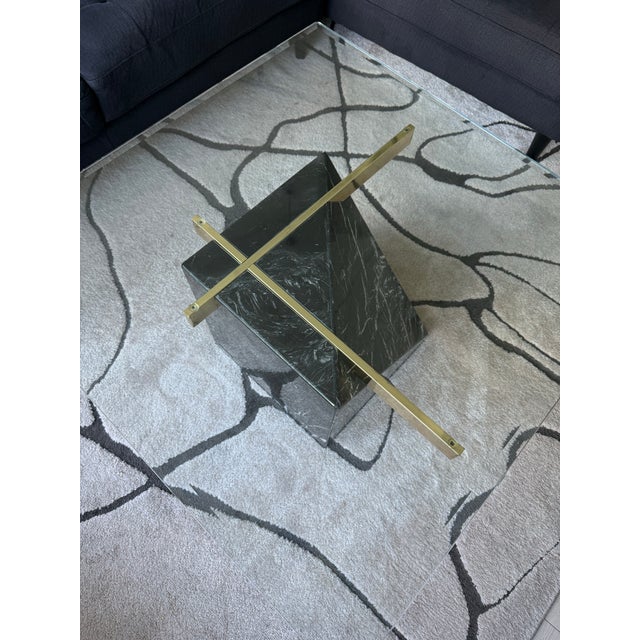 Artedi 1970s Artedi Italia Black Marble & Glass Coffee Table For Sale - Image 4 of 8