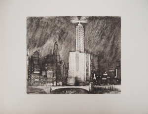 Donald Shaw Maclaughlan, Chicago, The Wacker Drive, 1931, Original Signed Etching