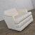 Elegant mid-century modern lounge club chair with off white tone on tone textured stripe upholstery on rolling casters....