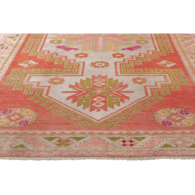Vintage Turkish Oushak Rug - 04'10 X 08'01 For Sale - Image 4 of 10