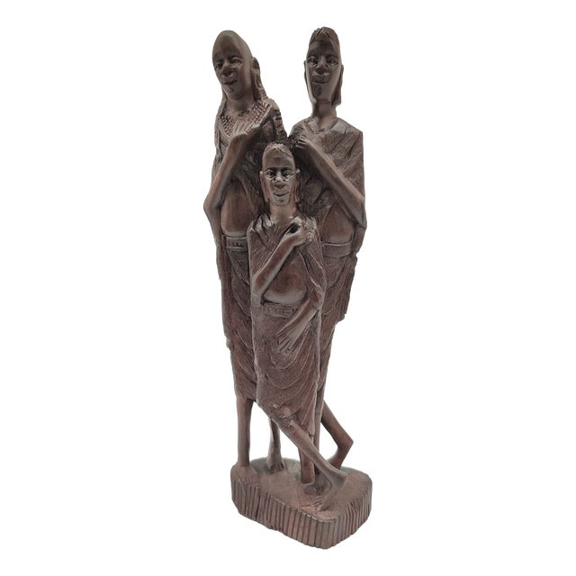 Hand-Carved Makonde Family Group in Ebony, 1960s For Sale