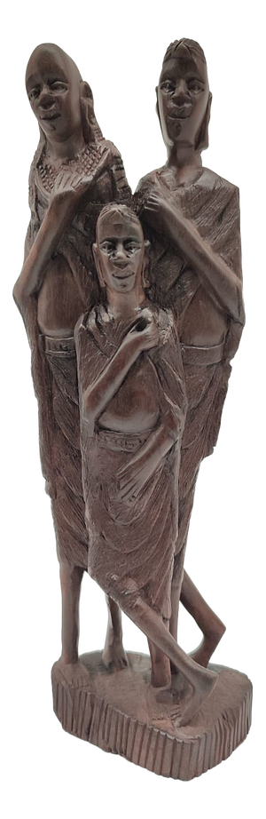 Hand-Carved Makonde Family Group in Ebony, 1960s