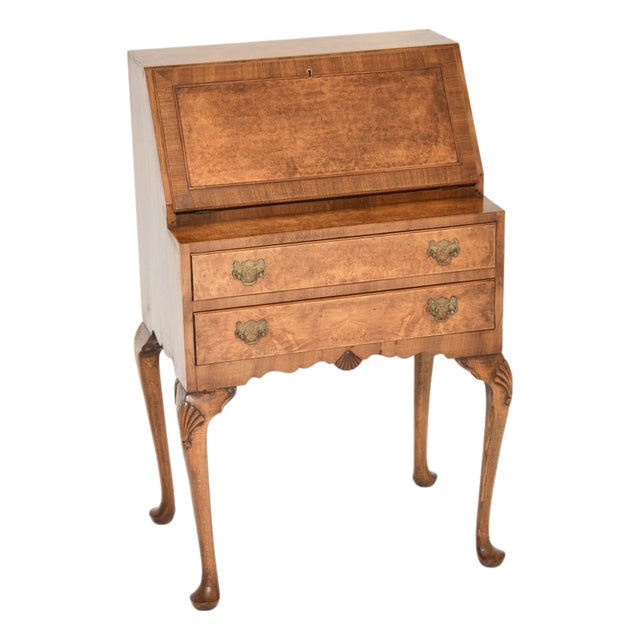 Vintage Writing Desk in Burr Walnut, 1920s For Sale