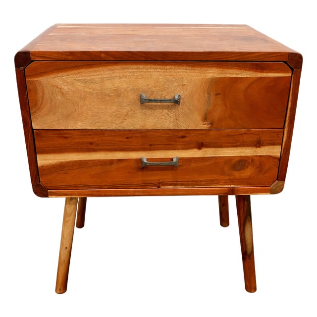 Solid Wood Modern Side Table / Nightstand. One of One. For Sale