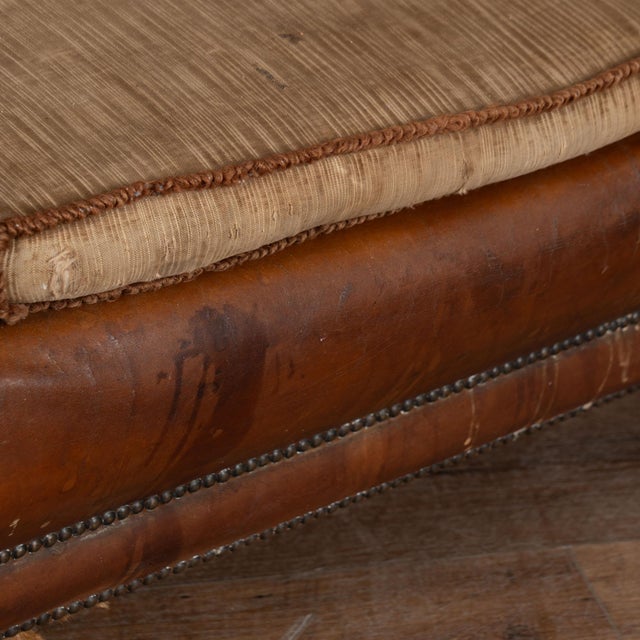 20th Century Vintage Danish Brown Leather Three Seat Sofa For Sale - Image 10 of 18