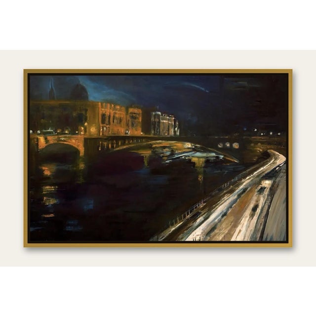 Large Giclee Print "Paris Evening by the Seine" 24x36 For Sale - Image 4 of 4