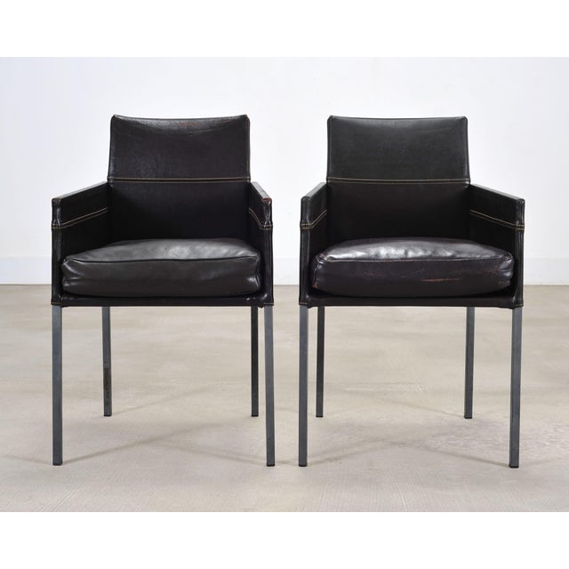 Late 20th Century Set of Twelve Karl Friedrich Forster Texas Leather Dining Armchairs For Sale - Image 5 of 18