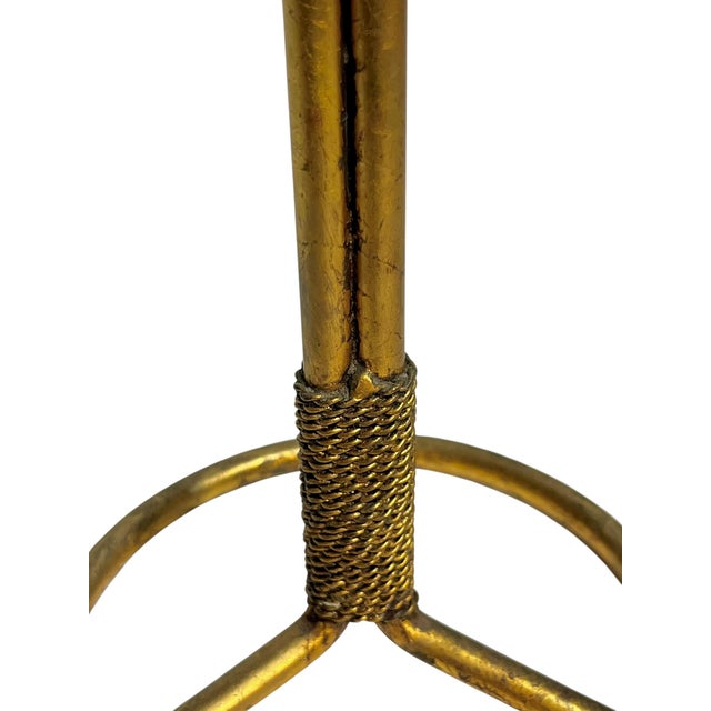 Vintage Italian Gold Tole Freestanding Towel Ring Stand For Sale - Image 4 of 11