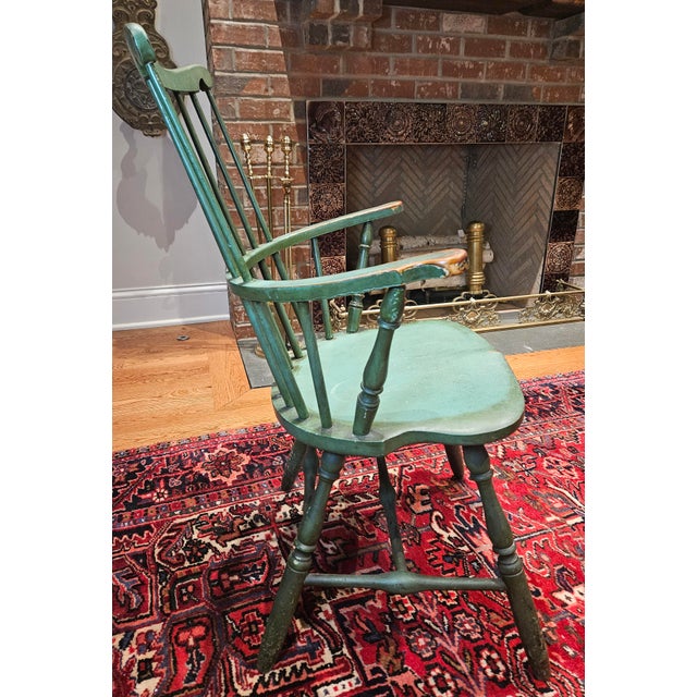 Mid 19th Century Mid 19th Century Conant Bros. Maple Comb Back Chair For Sale - Image 5 of 14