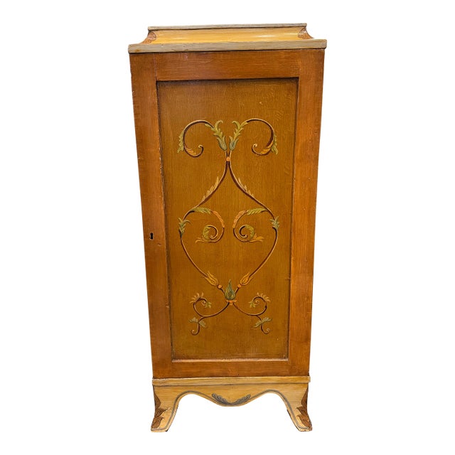 Vintage Decorated Parlor Cabinet For Sale