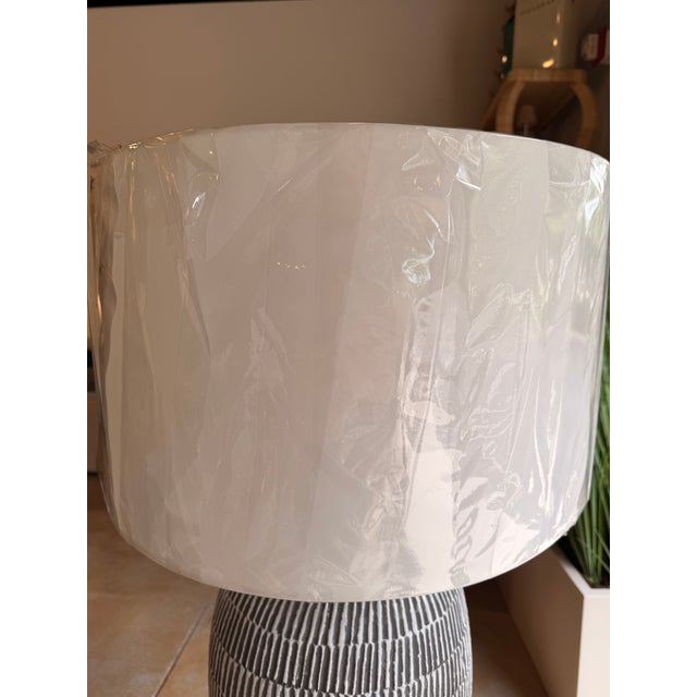 Contemporary Arteriors Home Grey & White Table Lamp For Sale - Image 3 of 4