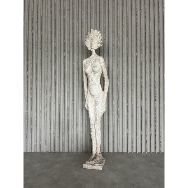 Designer unknown france 1970s h 170cm w 37cm d 27cm a striking life-size sculpture of a woman, created in france during...